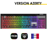 1 x RAW Customer Returns EMPIRE GAMING - Pack Armor RF358 sans Fil - Clavier Gaming Wireless AZERTY Layout Fran ais 2.4 GHz RGB - Souris Gamer sans Fil 2400 DPI - Tapis de Souris - PC PS4 PS5 Xbox One Series - RRP €54.99