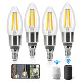 1 x RAW Customer Returns Aigostar Alexa Light Bulb E14 Edison Light Bulb 4.5W 470LM Dimmable Retro Light Bulbs C35 Smart Lamp WiFi Dimmable 2700K-6500K App Control Compatible with Alexa and Google Assistant. Transparent 4 Pack - RRP €32.4