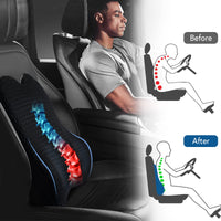 1 x RAW Customer Returns Teemour Lumbar Cushion for Office Chair Car Lumbar Cushion Lumbar Cushion Relief Memory Foam Driving Support 1 Pack - RRP €30.24