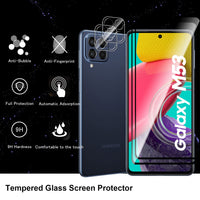 3 x Brand New Holilo Tempered Glass Film for Samsung Galaxy M53 5G 2 Pieces Screen Protector and 2 Pieces Camera Film, 9H Hardness Film HD Screen Protection Anti-Scratch Anti-Fingerprint - RRP €32.4