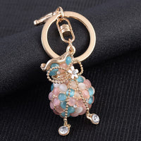 6 x Brand New Shining crown lucky bag rhinestone keychain for women sparkling alloy bag purse decoration pendant charm car keyring cute bag accessories rainbow  - RRP €165.6