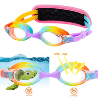 1 x Brand New RUIGAO Swimming Goggles for Kids, Ages 2-6, Fabric Strap, No Tangle Easy to Put on, Children s Goggles with Case Kids Goggles-Unicorn  - RRP €28.93