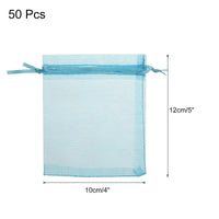 1 x Brand New sourcing map 50pcs 10x12cm Organza Bags Drawstring Favor Bags Sheer Mesh Bag for Gift Jewelry Wedding Party Christmas Candy Sea Blue - RRP €16.63