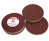 1 x RAW Customer Returns Woltersberger 50 abrasive discs 225mm Particle size P40,P60,P100,P120,P180 10 holes in red Sandpaper Drywall Sander Long Neck Sander Giraffe SET - RRP €29.98