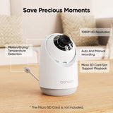 1 x RAW Customer Returns bonoch baby monitor with camera, local storage playback, 1080p HD camera display, baby monitor camera with audio 7800mAh, 1800ft, motion noise detection, hack-proof, additional 110 lens - RRP €196.63