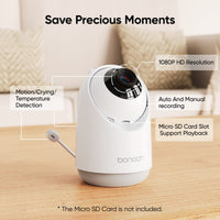 1 x RAW Customer Returns Bonoch Baby Camera Additional Unit, 720P HD Video Baby Monitor with Split Screen, 22h Battery, Camera and Audio, Auto Night Vision, 4X Zoom Two-Way Call with VOX Mode - RRP €59.5