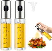 1 x RAW Customer Returns Bestdin Oil Sprayer for Cooking Oil, 2 Pack 100ml Multifunctional Oil Sprayer, Transparent Glass Oil Spray for Cooking, Professional Oil Spray Bottle for Cooking, Salad, Grill, Hot Air Fryer - RRP €12.1