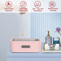 1 x RAW Customer Returns LIROPAU Ultrasonic Cleaning Device Ultrasonic Cleaner 45000Hz, 400ML Ultrasonic Cleaner, Automatic Ultrasonic Cleaner for Glasses, Jewelry, Watches, Dentures Ultrasonic Cleaner Pink  - RRP €18.66