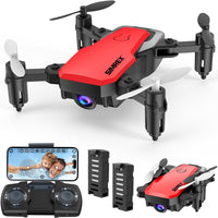 1 x RAW Customer Returns SIMREX X300C Mini Drone with Camera 720P HD FPV, RC Quadcopter Foldable, Altitude Hold, 3D Flip, Headless Mode, Gravity Control and 2 Batteries, Gifts for Kids, Adults, Beginners, Red - RRP €61.04