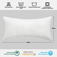 1 x RAW Customer Returns puredown Goose Feather and Down Pillows with 100 Cotton Cover Machine Washable Pack of 2, 40x80cm - RRP €49.99