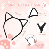 2 x Brand New Chuangdi 12 Pieces Cat Ears Headbands Cat Ears Hairbands Black Furry Animal Headband Cute Cat Ears Headwear for Women Adults Dress Holiday Costume Night Party Cosplay Decoration - RRP €32.76