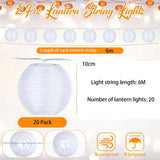 1 x RAW Customer Returns Shengruili LED lantern fairy lights battery, warm white 20LED fairy lights outdoor lanterns, 6M lantern fairy lights indoors, lantern fairy lights outside, lanterns outside for garden, patio, balcony decoration, party - RRP €20.4