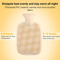 1 x Brand New 2L Hot Water Bottle with Soft Cover, Hot Water Bottle, Hot Water Bottle with Cover, Natural Rubber Bottle, Large Hot Water Bottle, Hot Water Bottle Cover for Gift Ideal for Women, Men and Children Light Grey  - RRP €14.11