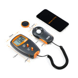 1 x RAW Customer Returns Luxmeter, Dr.meter Exposure Meter Digital Lux Meter Light Measurement Illuminance Meter LX1010B 100,000 Lux with High Accuracy, Fast Response and Data Hold Orange  - RRP €26.99