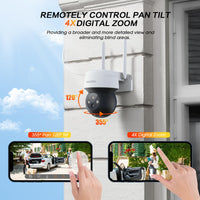 1 x RAW Customer Returns 2K outdoor surveillance camera, human detection 360 PTZ WLAN IP camera surveillance outdoor with car tracking, color night vision, sound-light alarm, two-way audio, WiFi Dome Camera IP66 - RRP €39.99