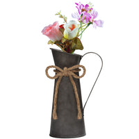 1 x RAW Customer Returns Belle Vous Rustic Decorative Metal Milk Cans 2 Pack - W8.3 x H20 cm - Galvanized Decorative Vase in Shabby Chic Vintage Style - Country Style Vase Decoration for Home Wedding Decoration Garden Flowers - RRP €20.99