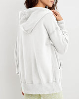 1 x Brand New Cicy Bell women s sweat jacket hoodie oversized hoodie full zip pullover tops plain basic sweatshirt with pockets white L - RRP €33.42