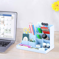 2 x Brand New Pencil Holder for Desk, Multi-Function Stationery Organizer, Multi-Function Stationery Organizer, Office Storage, Office Pencil Holder Blue  - RRP €38.4