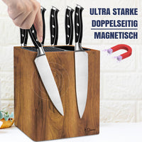 1 x RAW Customer Returns Dmore 2-in-1 magnetic knife block and utensil holder, double-sided magnetic knife board without knives, made of fine acacia wood, extra large capacity for knives and utensils for the kitchen table - RRP €42.35