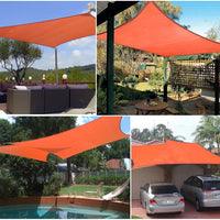 2 x RAW Customer Returns Dripex Awning Sun Protection Set Including Fastening Ropes Rectangular Water-Repellent Polyester Impregnated 95 UV Protection Wind Protection Weather Protection 2 x 2 m, Orange  - RRP €71.98