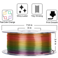 1 x RAW Customer Returns YOUSU Silk Rainbow PLA Filament, Shiny Multi-Colored 3D Printer Filament 1.75mm 1kg, Strong Bonding and Overhang Performance Compatible with Most 3D Printers - RRP €24.08