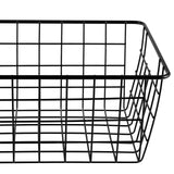 1 x RAW Customer Returns KOHAND Pack of 4 28 x 21 x 12 cm wire storage baskets, wall iron basket, hanging basket for the kitchen, office, pantry, black - RRP €30.74