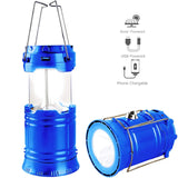 1 x Brand New Portable LED Camping Lantern - Ultra Bright USB Rechargeable Solar Lantern Battery Powered Flashlight, for Camping, Hiking, Shed in Power Outages Blue  - RRP €11.69