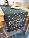 1 x Brand New Lifestyle table runner Christmas High-quality tablecloth, dark gray in a chic color combination 40x140 cm Christmas decoration table stars Merry Christmas Elegance Stain protection and washable - RRP €20.39