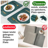 1 x Brand New CLTPY faux leather dining mat, 45x30cm square placemats washable, washable placemats, non-slip placemats and heat-resistant dining mat dark green, 6 pieces  - RRP €19.45