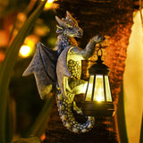 1 x RAW Customer Returns Yeomoo Dragon Figures with Solar Lamps Tree Trunk Garden Decoration for Outdoors Funny Dragon Garden Figures Decoration with LED Solar Fairy Lights Outdoor Gifts for Men Women Garden Fence Tree Accessories Gray - RRP €40.32