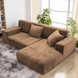 1 x RAW Customer Returns wiipara Thick velvet sofa cover L shape, stretch couch cover, universal sofa cover, super soft plush sofa cover, luxury couch cover L-shape corner sofa requires two - sofa cover 3 seater, khaki - RRP €38.3