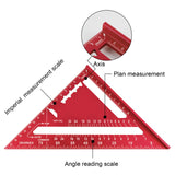 1 x RAW Customer Returns 7 Inch Triangular Ruler Triangle Ruler High Precision Aluminum Alloy Triangle Ruler Layout Measuring Tool for Engineers Carpenters Metric, Red  - RRP €11.51