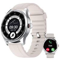 1 x RAW Customer Returns TOOBUR Smartwatch Men Women Metal Bezel with Phone Function, Fitness Watch with 100 Sports Running, 24 7 Pulse, Pedometer and Fitness Tracker, IP68 Waterproof Swimming, Compatible Android iOS - RRP €39.98