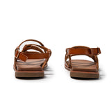 1 x RAW Customer Returns JOMIX Sandals Women Elegant Sandals with Buckle Lightweight Low Heels Beach Sandals Summer Sea Pool Beach Summer Shoes Camel, 41 EU  - RRP €60.0