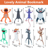 1 x RAW Customer Returns Outus 8 Pieces 3D Cartoon Animal Bookmarks Set for Kids Novelty Funny Cute Squashed Reading Stationery Gifts Party Favor , Student, Polyvinyl Chloride PVC  - RRP €37.76