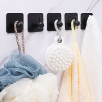 8 x Brand New JS adhesive hooks black towel hooks stainless steel 304 hooks no drilling towel holder self-adhesive pack of 5 for bathroom and kitchen - RRP €96.8