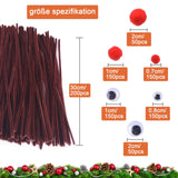 1 x Brand New 900 pieces pipe cleaner craft set with self-adhesive googly eyes, red pompoms, brown pipe cleaners, pipe cleaner wire, chenille wire for Christmas reindeer craft accessories children s craft decoration - RRP €11.09