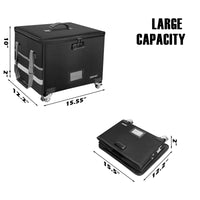 1 x RAW Customer Returns ENGPOW Fireproof Document Box Document Bag A4 File Storage Box with Combination Lock Wheels 39.5x31x25.5cm Foldable Storage Box with Lid, Home, Office File Organizer for Documents - RRP €38.3