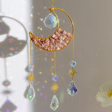 1 x RAW Customer Returns Suncatcher Crystal for Indoor Window Hanging Moon Suncatchers with Healing Sun Catcher Rainbow Maker Home Deco Garden Pink Crystal - RRP €10.07