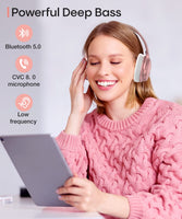 1 x RAW Customer Returns INFURTURE Noise Cancelling Headphones, Rose Gold, Noise Cancelling Headphones, Wireless, Bluetooth 5.0, Over Ear with Microphone, Quick Charge, 40 Hours Working Time, for TV, Cell Phones. - RRP €49.99