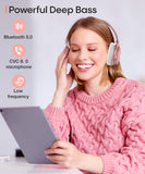 1 x RAW Customer Returns INFURTURE Noise Cancelling Headphones, Rose Gold, Noise Cancelling Headphones, Wireless, Bluetooth 5.0, Over Ear with Microphone, Quick Charge, 40 Hours Working Time, for TV, Cell Phones. - RRP €49.99