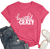 2 x Brand New Beautiful Crazy Shirts Women Country Music T-Shirt Funny Letter Printed Tee Casual Short Sleeve Tops - RRP €55.2