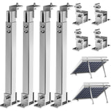 1 x RAW Customer Returns woefste 2 pairs of solar panel brackets, balcony power plant, mounting bracket for solar modules, roof bracket set, aluminum, adjustable module wall bracket, complete set for balcony, flat roof. - RRP €50.34