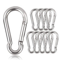 1 x RAW Customer Returns Carabiner alloyed steel, key ring snap hook 60mm x 6mm loadable up to 160 kg climbing hook galvanized 10 pieces  - RRP €9.06