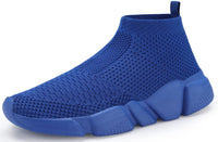 1 x Brand New Shoful Mens Slip On Sneakers Lightweight Breathable Knitted Gym Running Sneakers Fashion Hiking Shoes Blue 47 EU - RRP €60.0