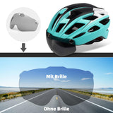 1 x RAW Customer Returns Shinmax Bicycle Helmet Men Women Bicycle Helmet with Visor Magnetic Removable Goggles Bicycle Helmets with Light Adult Cycling Helmet City Helmet Adjustable Breathable Safety Protection MTB Helmet - RRP €45.98