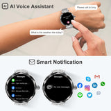 1 x RAW Customer Returns Fitonme Smartwatch Women Round with Telephone Function, 1.19 Inch AMOLED Display Fitness Watch with 100 Sports Modes Heart Rate Monitor SpO2 Sleep Monitor for Android iOS Silver - RRP €59.99