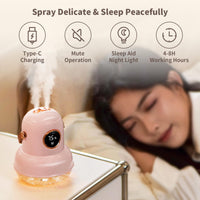 7 x Brand New ICARERSPACE Cool Mist Humidifier, with Night Light up to 300ml Mini Portable Humidifier with 3 Adjustable Double Spray Personal Humidifier for Bedroom Children Office Desktop Pink  - RRP €141.12