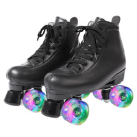 1 x RAW Customer Returns Roller skates for children and adults, classic roller skates for women and girls with 8 shiny retro roller skates, ABEC-7 ball bearings, comfortable PU leather roller skates, for indoor and outdoor use - RRP €50.41