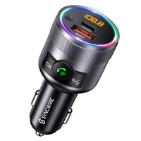 1 x RAW Customer Returns SYNCWIRE Bluetooth 5.3 FM Transmitter for Car, 48W Max PD QC 3.0 Fast Charging Car Charger, Wireless Radio Adapter, Deep Bass Music Player, Hands-Free Calling, Colorful LED Light - RRP €25.99